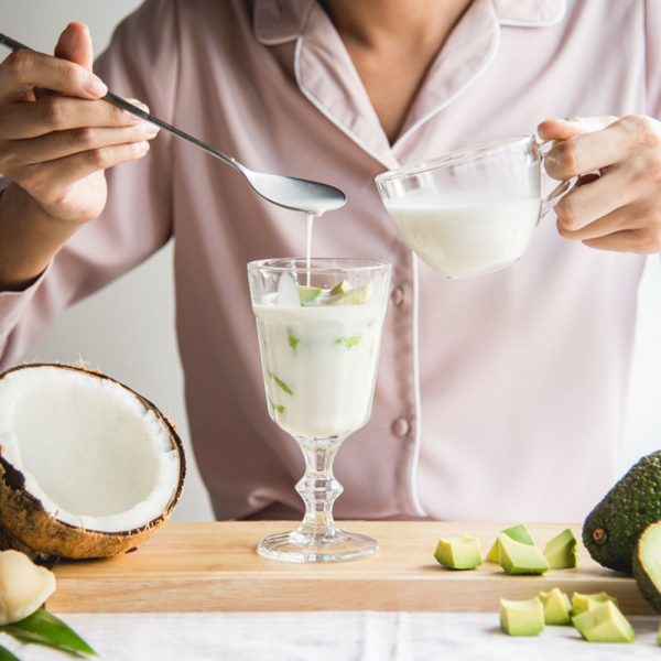Avocado in coconut milk