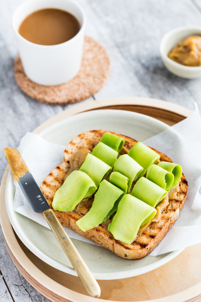 Kaya Toast with avocado slices