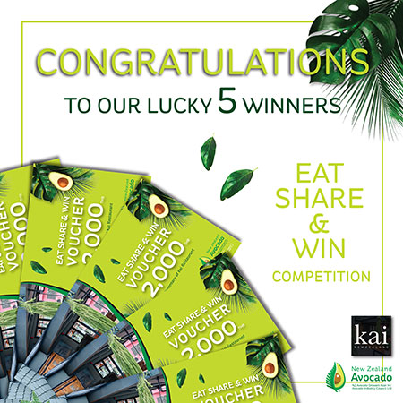 CONGRATULATIONS ! To our Lucky 5 winners for the EAT SHARE & WIN Competition